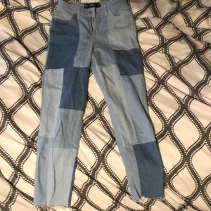 hollister 1R colorblock mom jeans